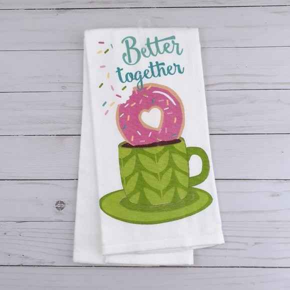 Kitchen Towel Donut Coffee Better Together Dual Purpose - Picture 3 of 3